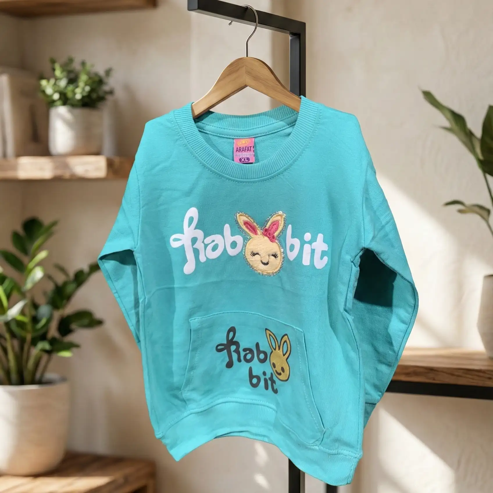 Cute Sea Green Bunny Baby Sweatshirt