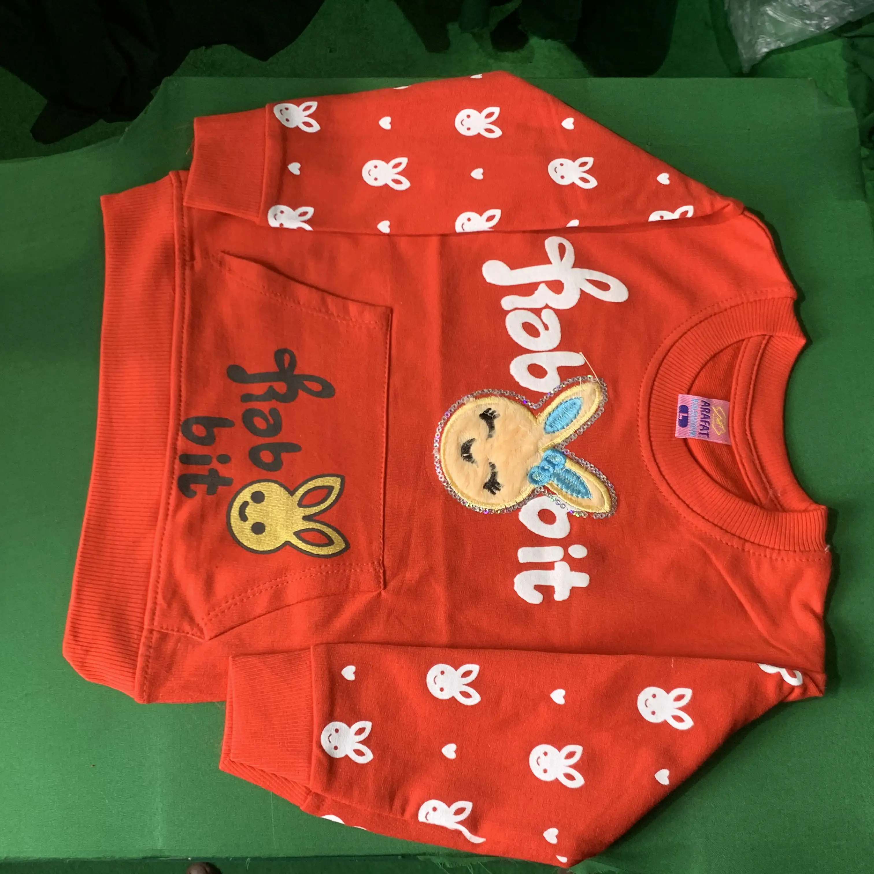 Cute Red Bunny Baby Sweatshirt