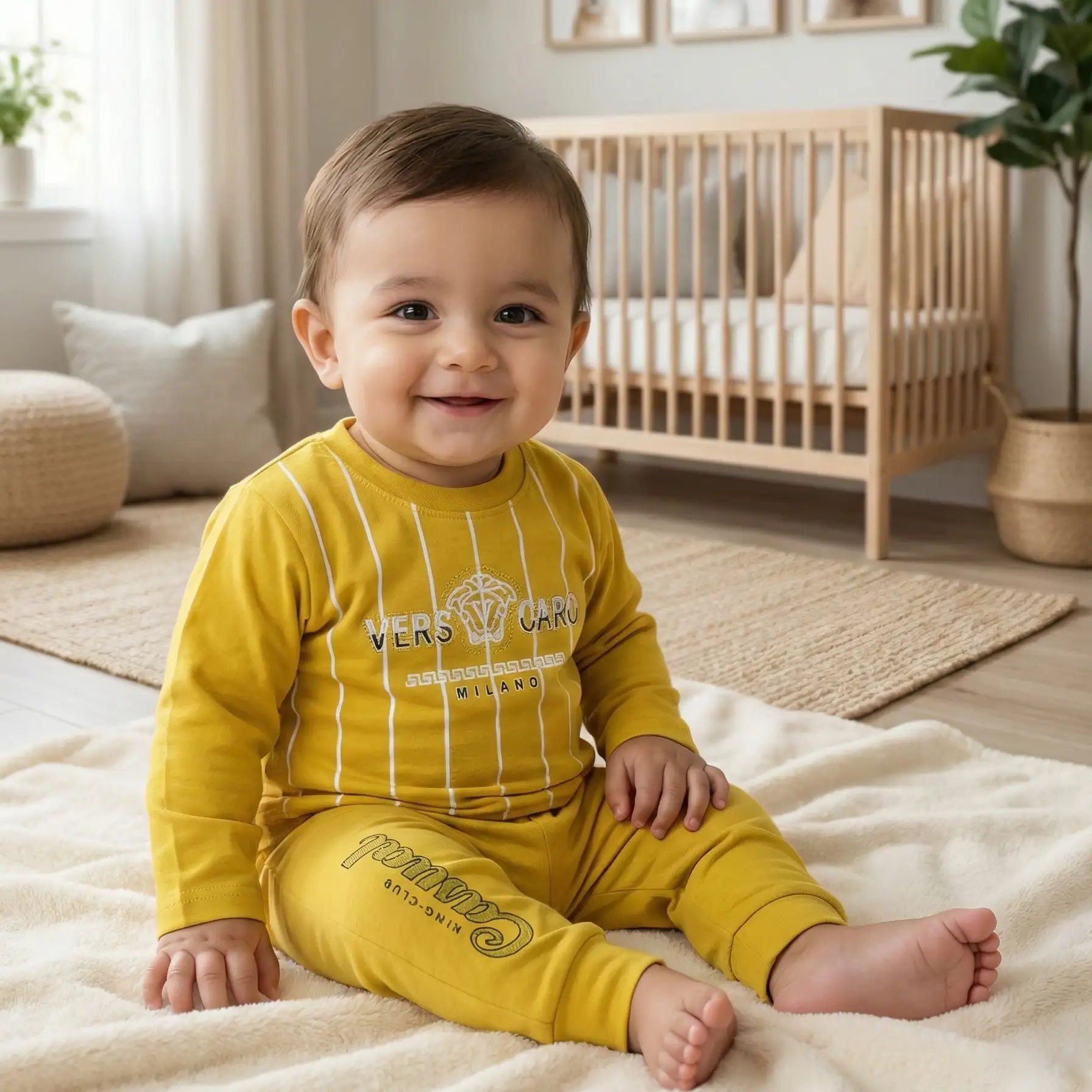 Stylish Mustard Yellow Baby 2-Piece Casual Set